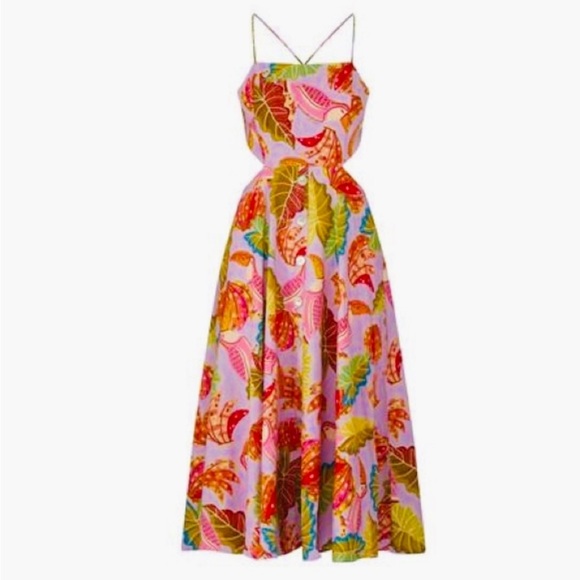 Farm Rio lilac bananas midi dress NWT - Picture 5 of 10